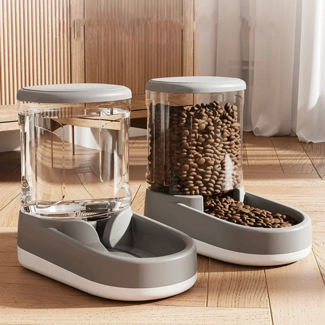 

Automatic Pet Water & Food Dispenser - Gravity Flow Feeder for Cats & Dogs