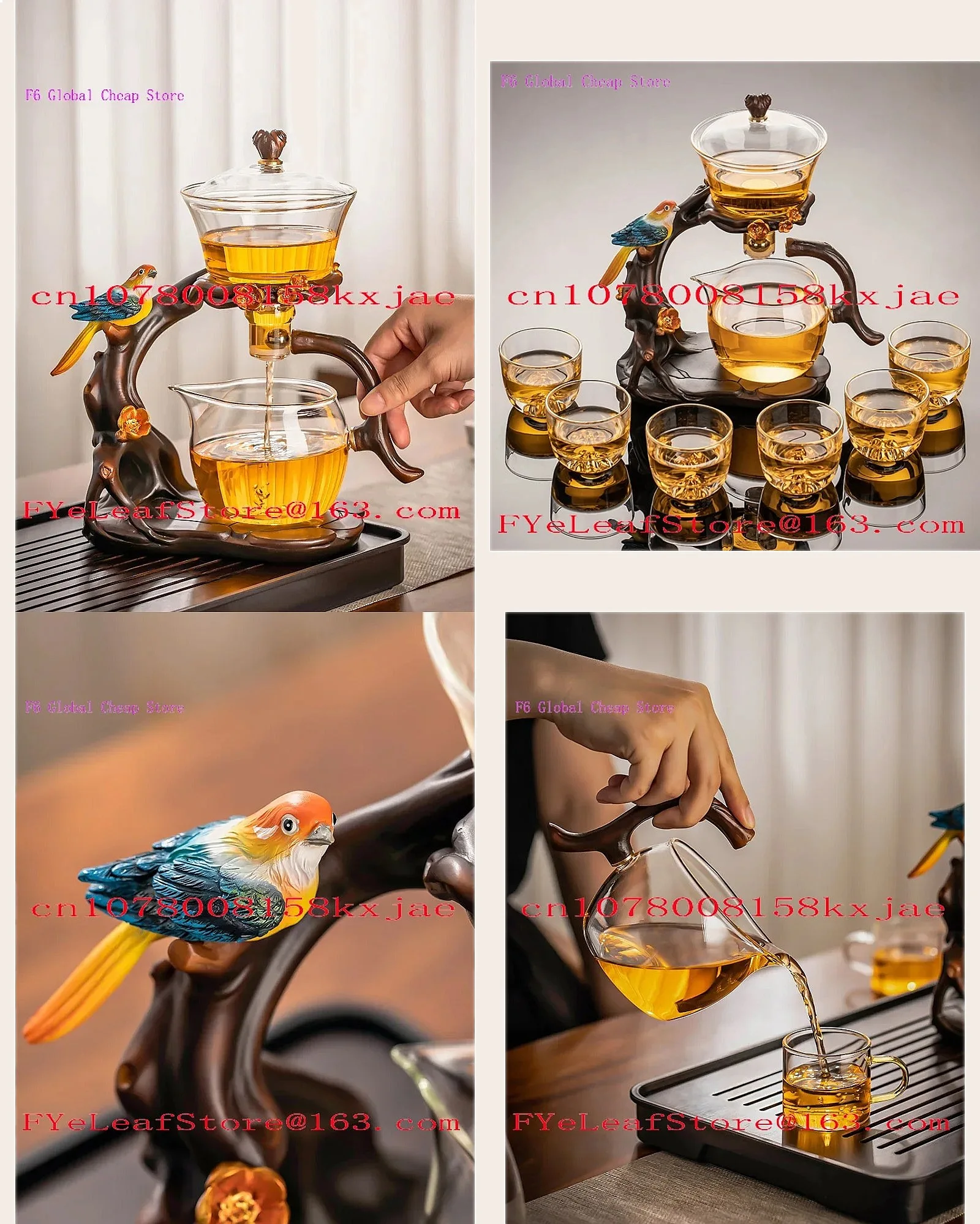 

Glass Automatic Tea Set Household Light Luxury Magnetic Suction Teapot Teacup