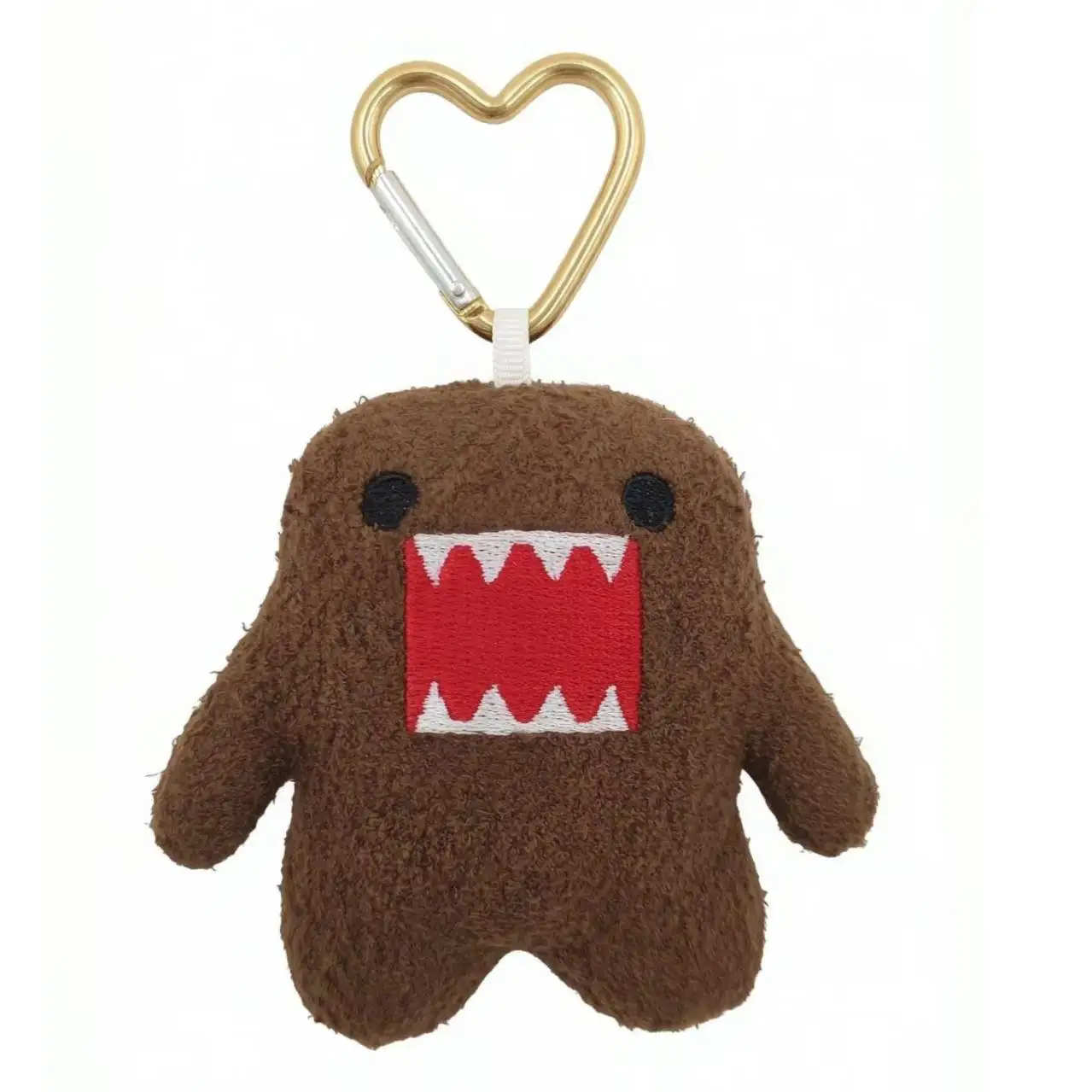 Cute Domo Kun Mascot Heart Clip Plush Keychain Keyring Keyholder Key Rings Bag Charms Pendant Toy Doll Kids Gifts 9cm