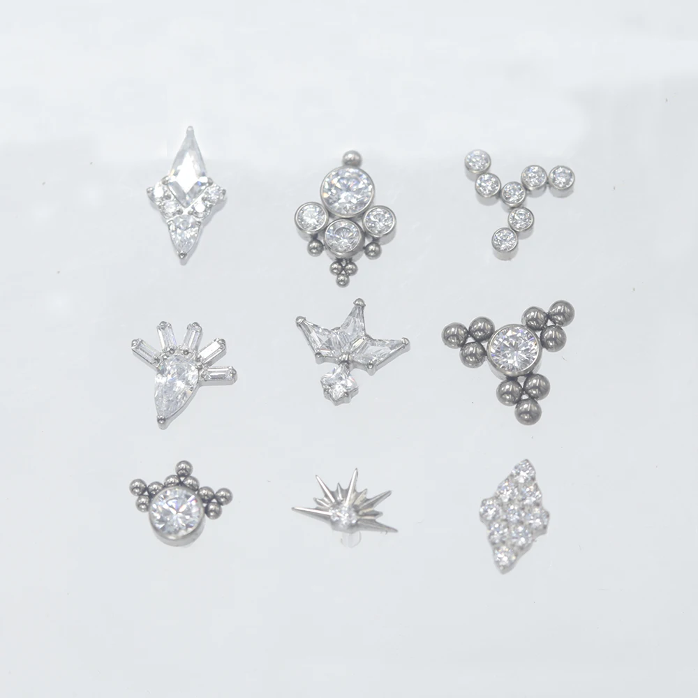 16G ASTM F136 titane Labret boucle d'oreille Helix Cartilage lobe d'oreille Medusa Piercing bijoux de corps