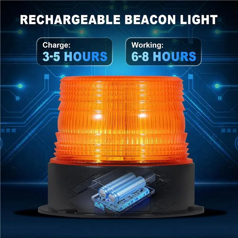 【AC77 Top !! 】4X Magnetic Wireless Beacon Light, Rechargeable Emergency Flashing Warning Battery Operated Strobe Lights