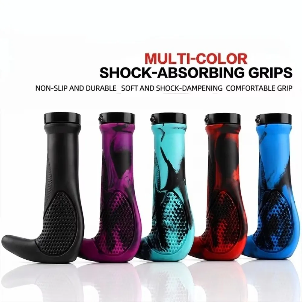 Soft Rubber Ergonomic MTB Cuffs Non-slip Lock-on Mountain Bike Grips Widened With Integrally Horn Bicycle Handlebar Grip