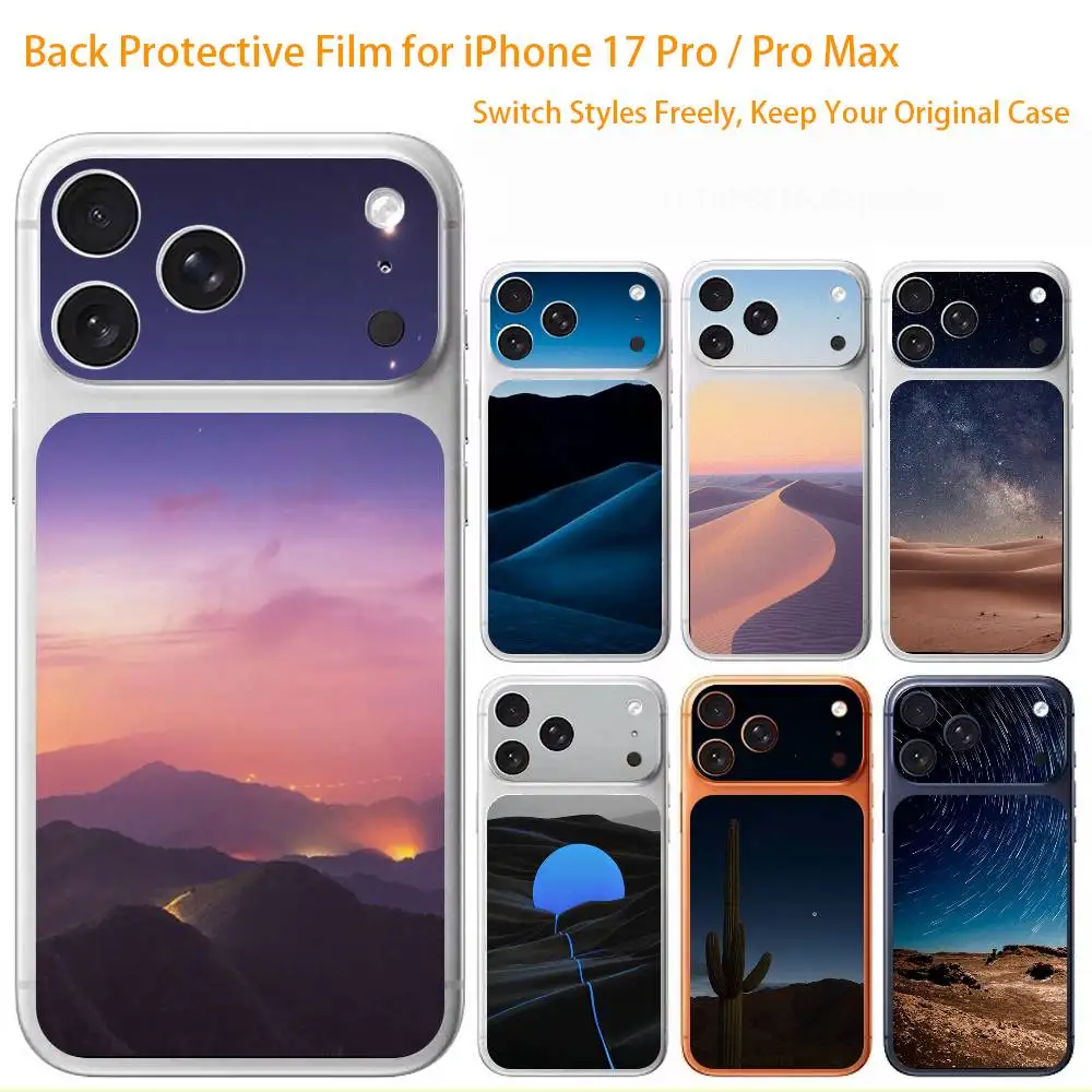 

Dusk Over Desert Sands Premium Skin Wrap for iPhone 17 Pro/Max, Back Frame Camera Protective Decal (Not Case)