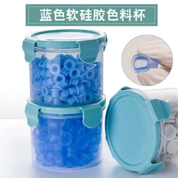100Pcs Plastic Disposable Microblading Tattoo Ink Cup with Storage Box Permanent Makeup Pigment Clear Holder Container Cap