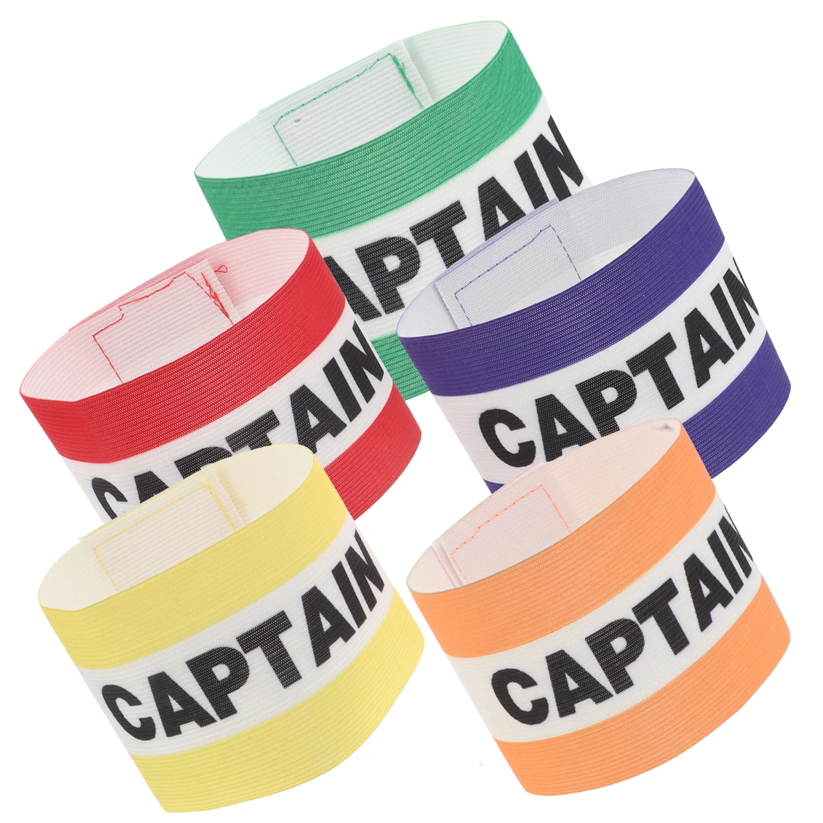 5 個のサッカーキャプテンアームバンド大人の若者向けに調整可能高視認性サッカーチームリーダースポーツバンド試合用