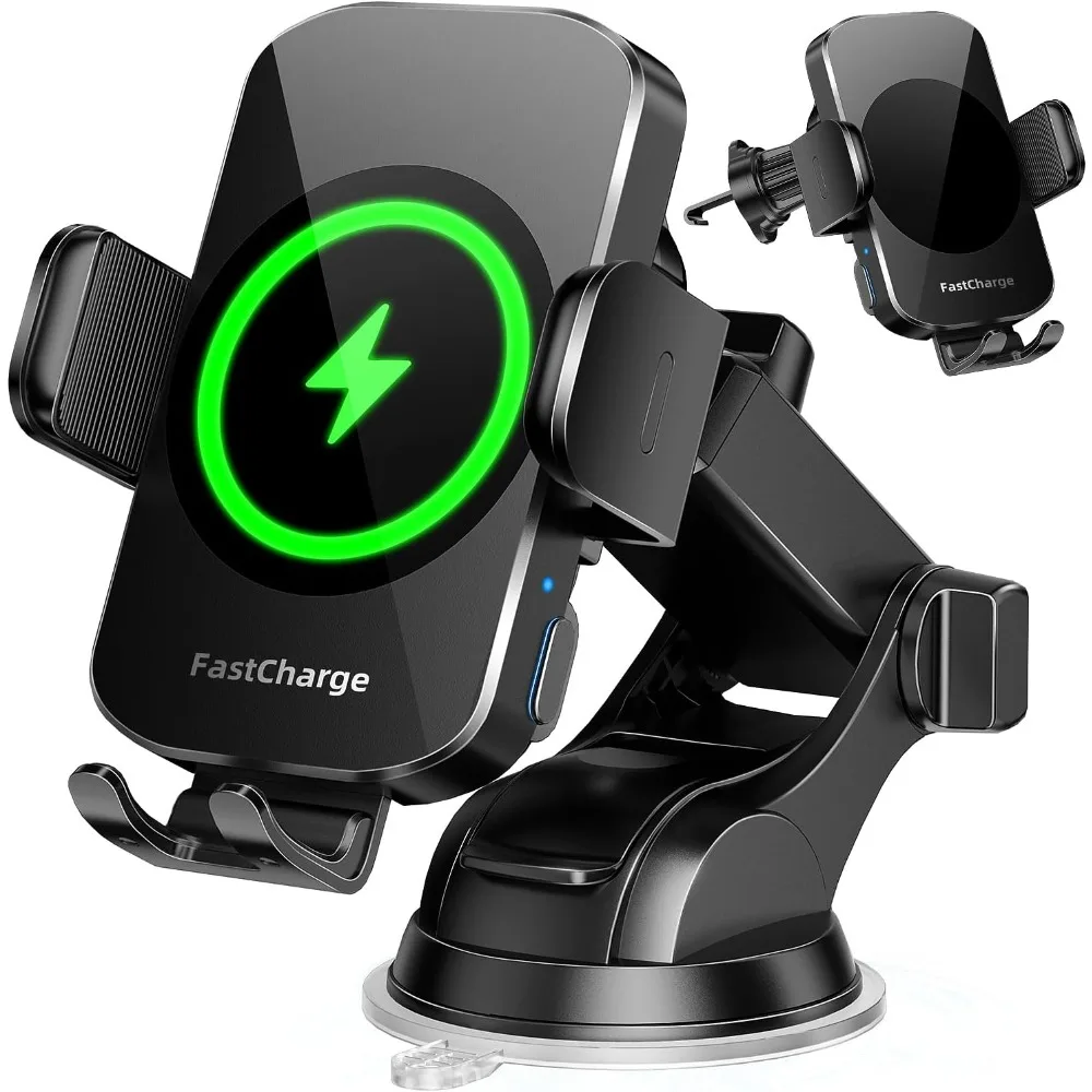 

Wireless Car Charger, Fast Charging Phone Holder 3 in 1 Phone Mount Auto Clamping Car Accessories Compatible with iPhone 16 15 1