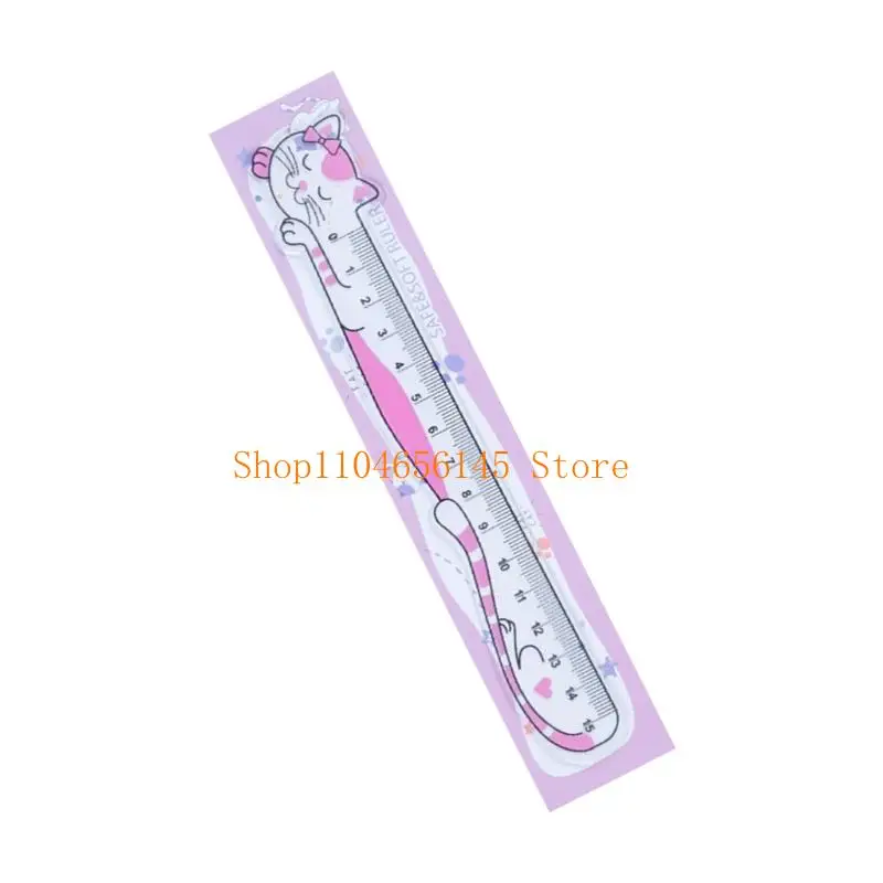 5asd 15cm Straight Ruler Lovely Cats Ruler Soft Ruler with Scale for Teaching