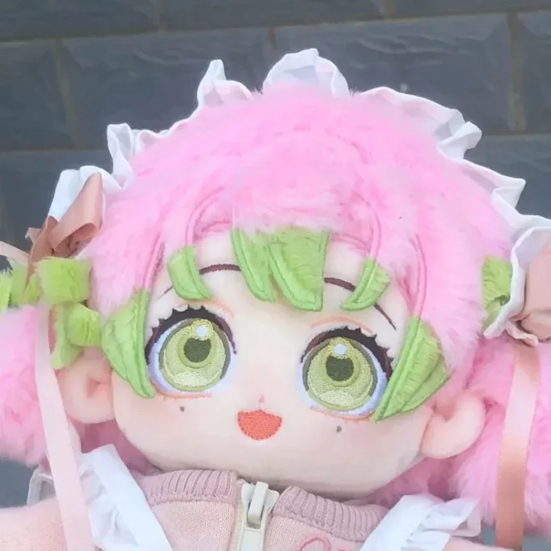 Poupée en coton Demon Slayer Kanroji Mitsuri, 20cm, Kawaii Iguro Obanai, Cosplay Anime Kimetsu No Yaiba, marionnette en peluche, jouets cadeaux pour Fans
