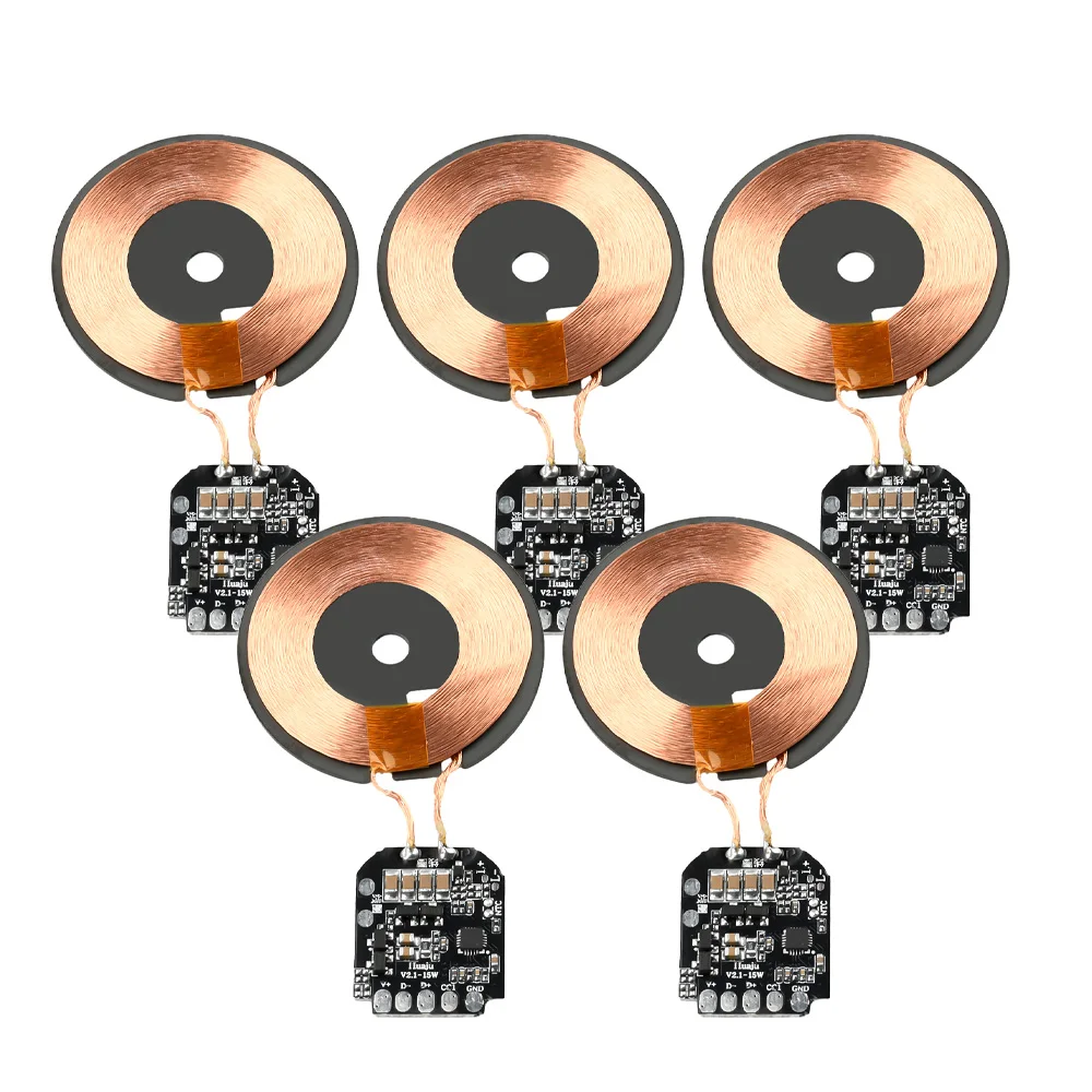 1/5 Uds 15W módulo de carga inalámbrica transmisor PCBA cargador inalámbrico placa base bobina de placa base de carga inalámbrica magnética