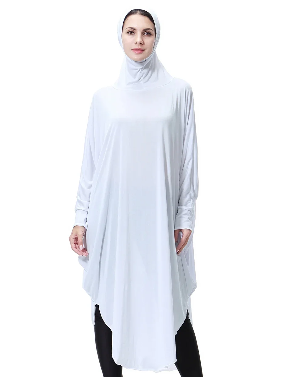 Uma peça eid oração vestuário feminino muçulmano com capuz sobrecarga abaya ramadan roupas islâmicas árabe robe khimar caftan kaftan vestido