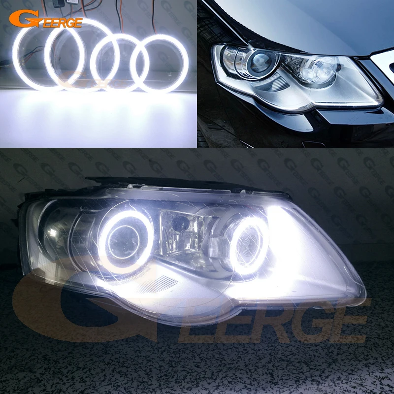 For Volkswagen VW Passat B6 Magotan 2005 2006 2007 2008 2009 2010 Ultra Bright COB Led Angel Eyes Kit Halo Rings