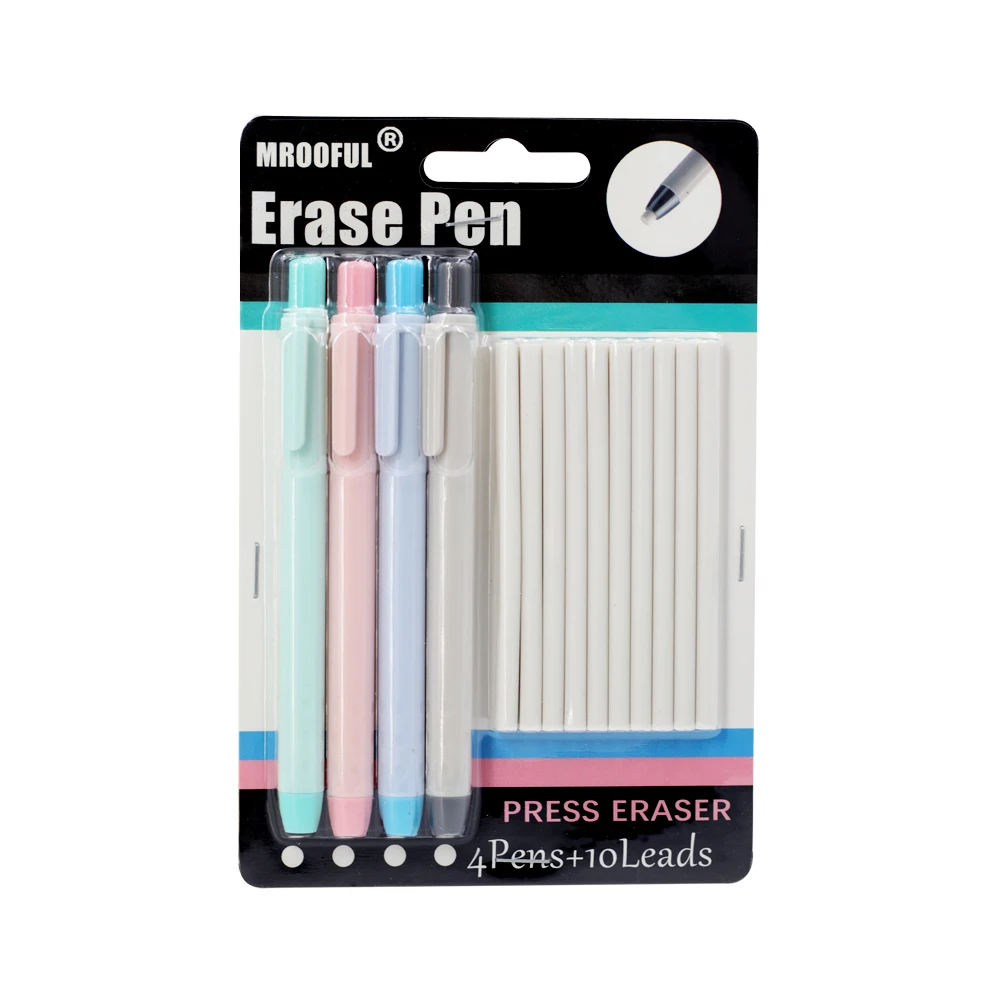 Creative Pen Shape Press Type Pencils Eraser and Replaceable 10 Core, Sketching Writing Supplies Office Stationery Accessories