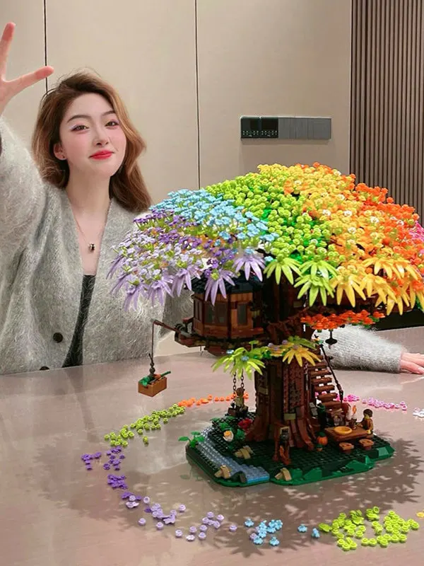 New 2025 Sakura Treehouse ular Assembly Toy Eonal Birthday Gift for Best Friend Plastic Building Blos Model