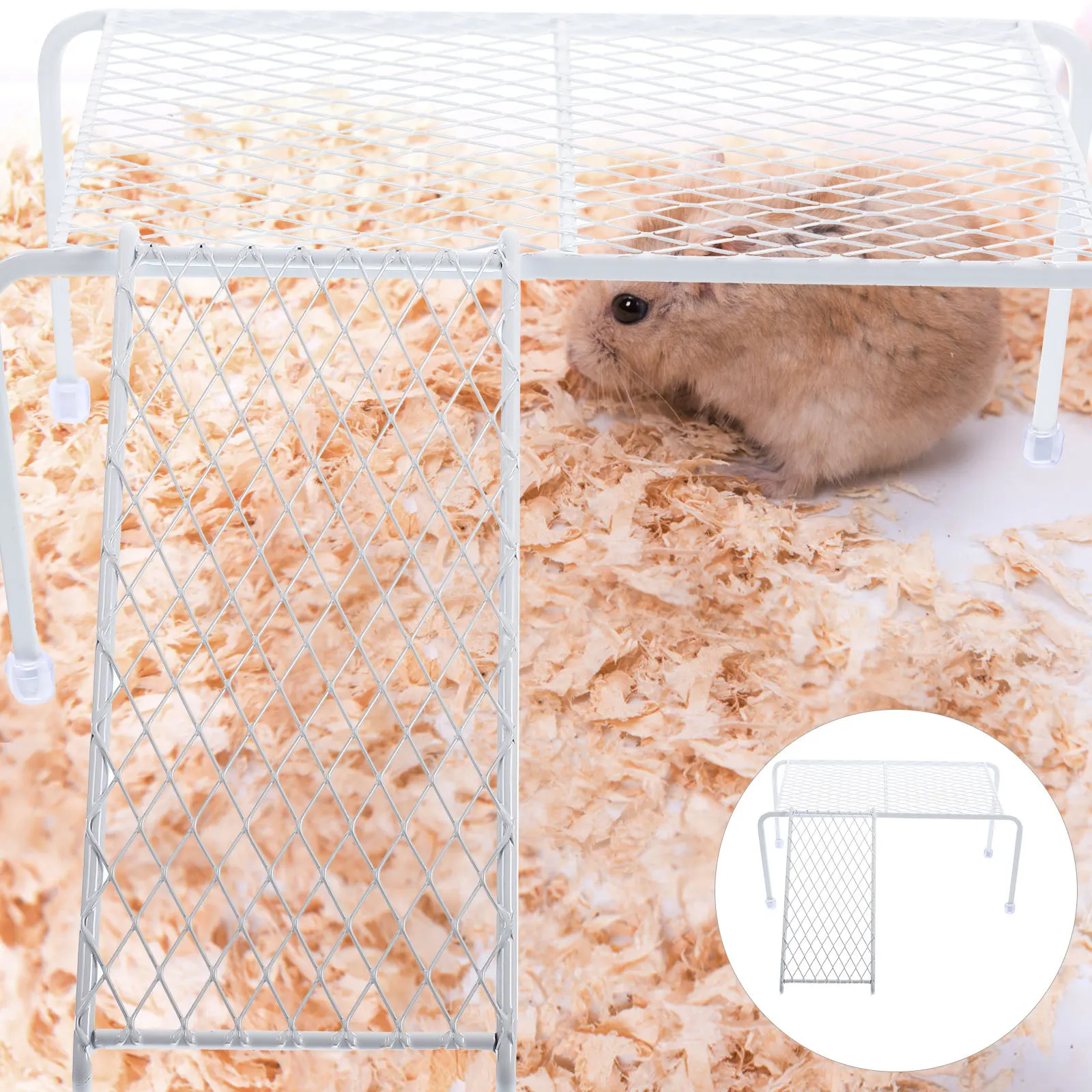 

1 set Rutin Chicken Platform Stainless Steel Climbing Ladder For Small Pets Exercise Cage Accessories Wear-Resistant Plaything