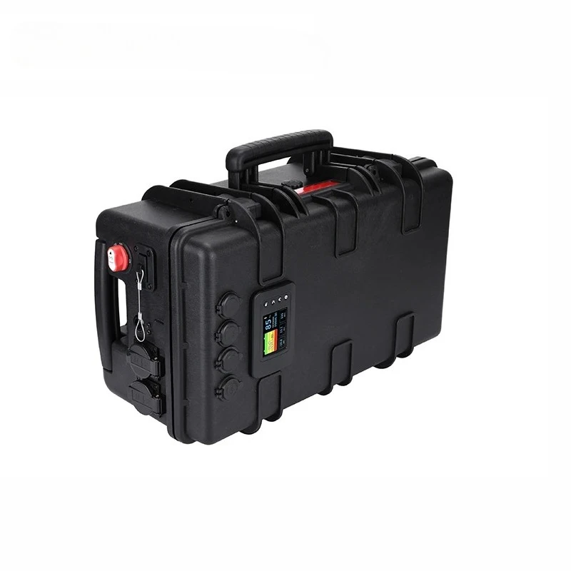 700W-2000W Portable LiFePO4 Solar Power Station Trolley Design RV Boat Marine Outdoor Emergency Backup Generator