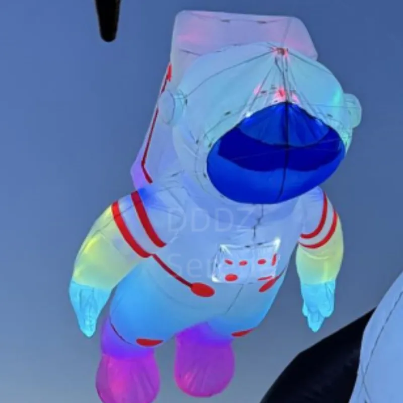 DDDZ 4M LED Astronaut Soft aufblasbarer Anhänger Show Kite Spaceman Ripstop Nylongewebe mit runder LED-Ecke