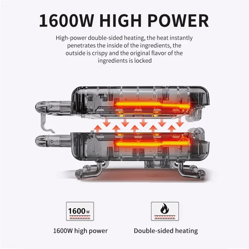 صانع خبز الوافل ذو طبق واحد مكون من شريحتين، تسخين على الوجهين، تصميم غير لاصق، مناسب لمطعم العائلة