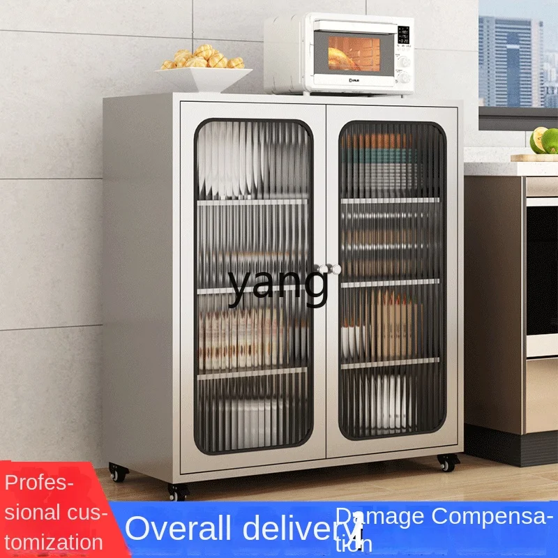 Yjq Stainless Steel Kitchen Sideboard Dining Room Storage Cabinet Household Cookware Storage Low Cabinet