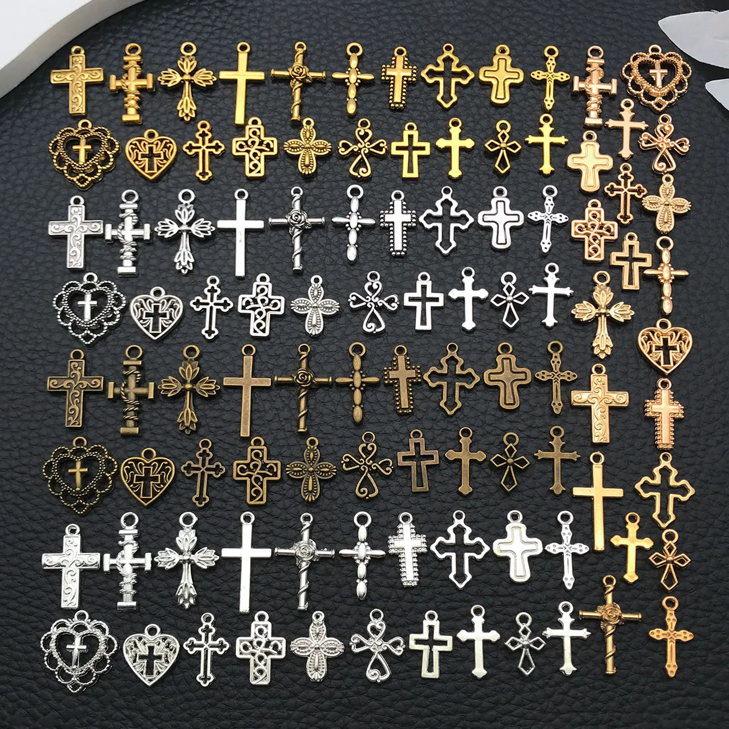 20/100 Styles Antique Silver Crosses - Perfect for Handmade Jewelry like Necklaces, Bracelets & Earrings"