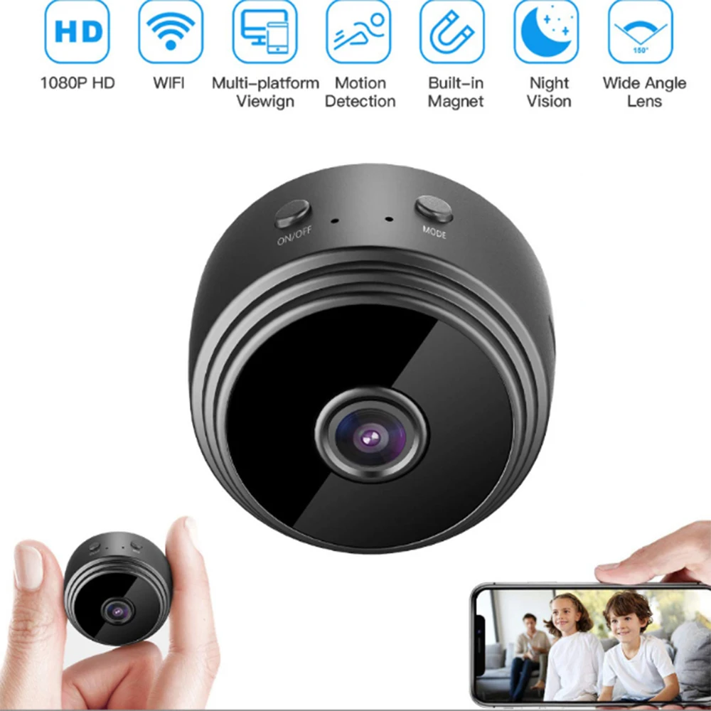 

Wireless Security 1080P Camera, WiFi Remote Monitoring Night Vision Mini IP Home surveillance baby Camera