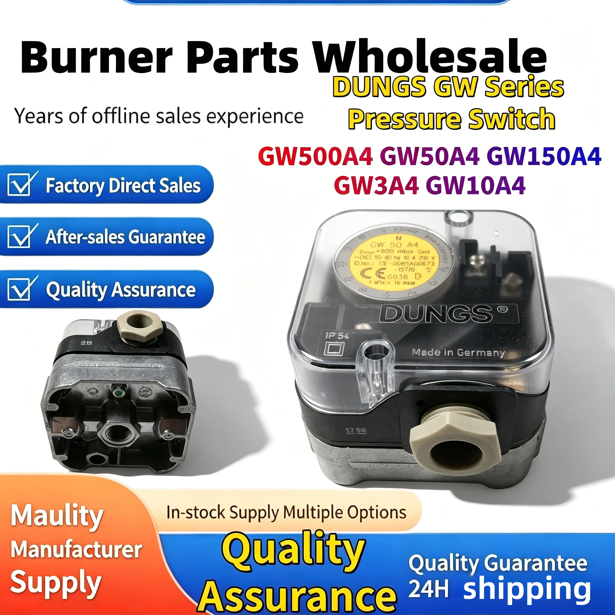 GW500A4 GW150A4 GW50A4 GW10A4 GW3A4 High Precision Gas Pressure Sensor Switch for Industrial Heating Boiler