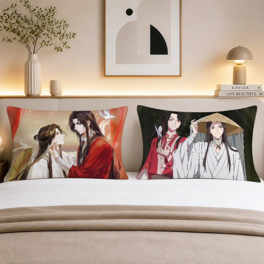 Anime Fanart Heaven Officials Blessing Soft Rectangle Pillowcover Home Sofa Living Room Decor Dorm Bedside Hogar Pillowcase Gift