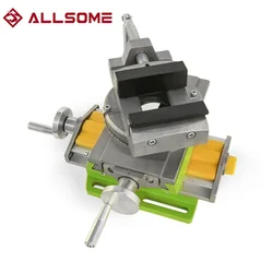 Allsome 2 in 1 Cross Slide Vice table Compound Milling Drilling Vise Swivel Base Table Aluminium Alloy Compound Worktable