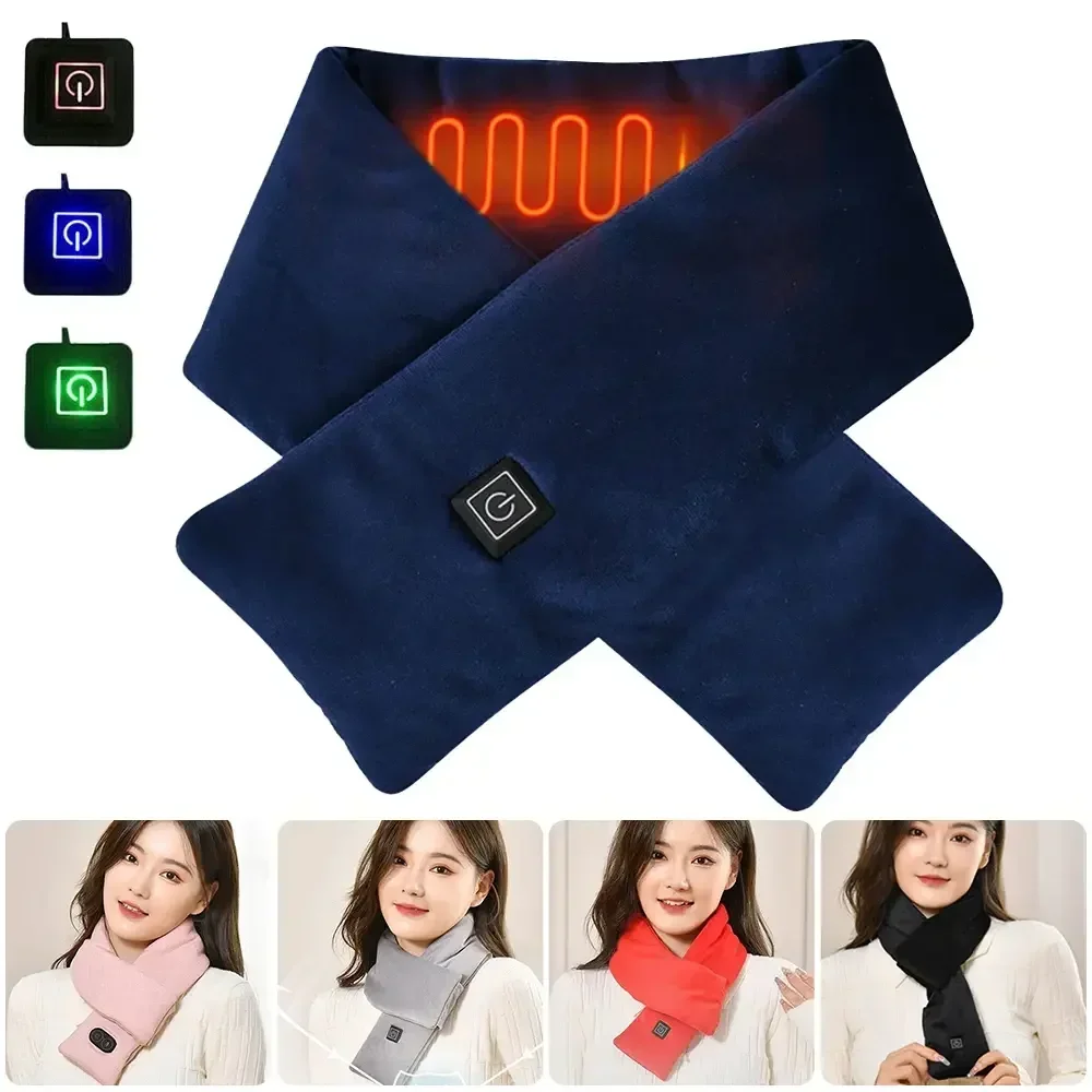 Self Heating Scarf Neck Warming Women's Scarf Winter Outdoor Headband USB Rechargeable Heated Scarf Wool Men's Scarf Ski Mask