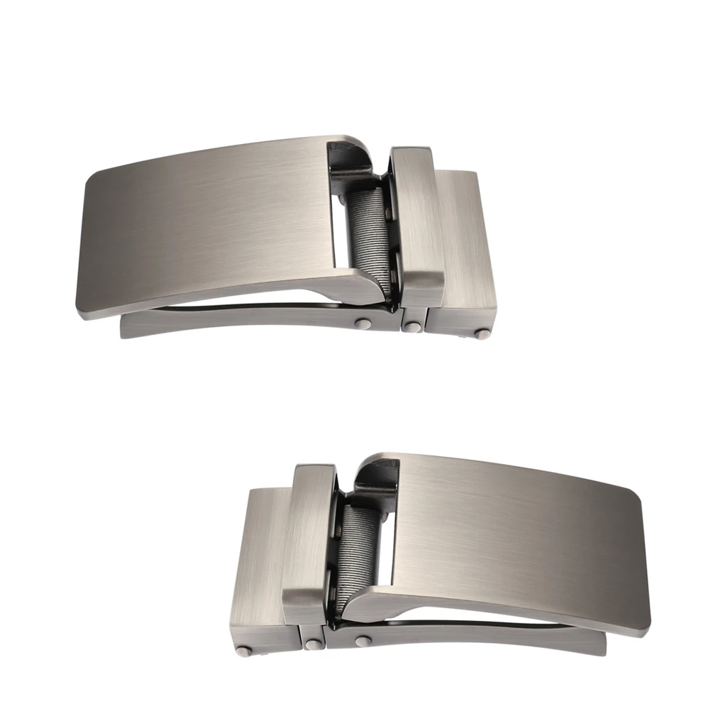 

2pcs Alloy Belt Buckle For Men Automatic Ratchet Buckle Replacement Silver Strap Connector Business Belts Role Play
