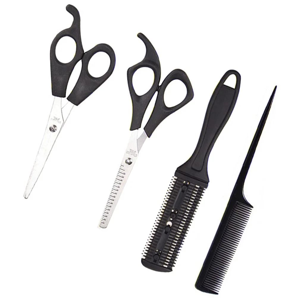 

4 шт., ножницы для стрижки волос, набор расчесок, профессиональные инструменты для укладки, бытовой салон, парикмахерские принадлежности, легкий, прочный