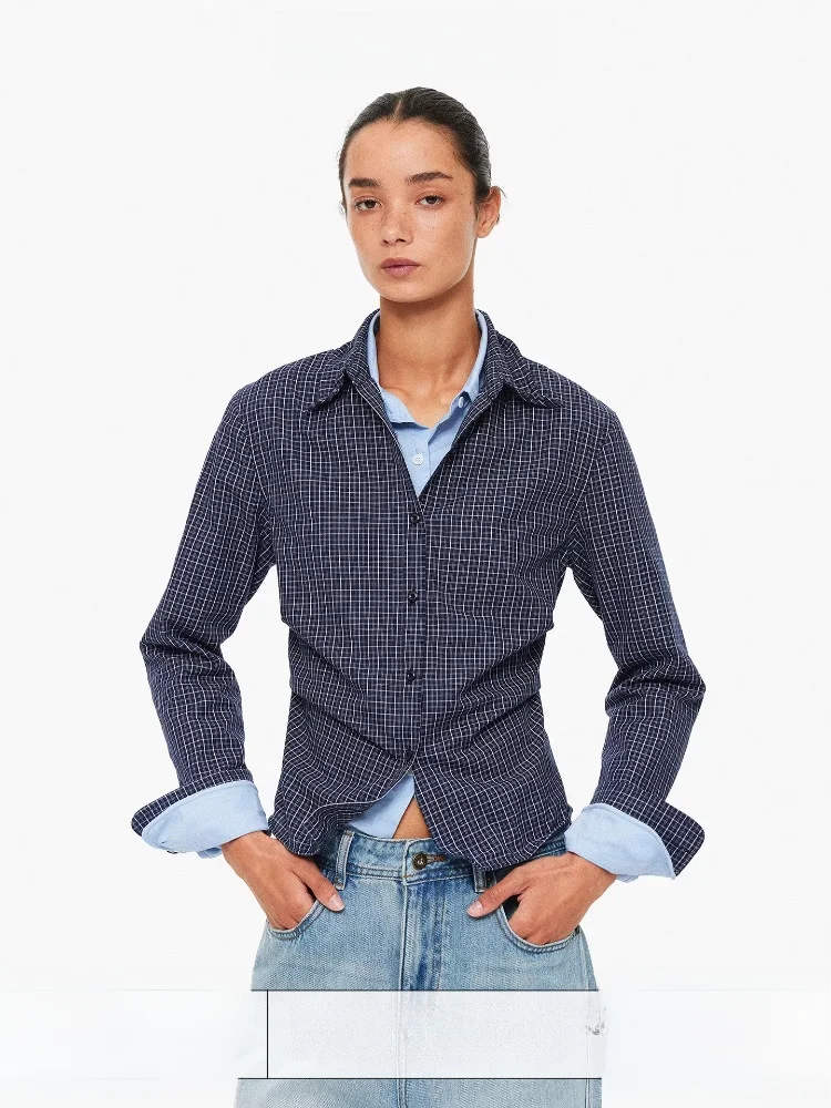 

Женская деловая рубашка AgeofAscent из экологичного хлопка с эффектом похудения, утягивающая талию, с узором, повседневная, элегантная