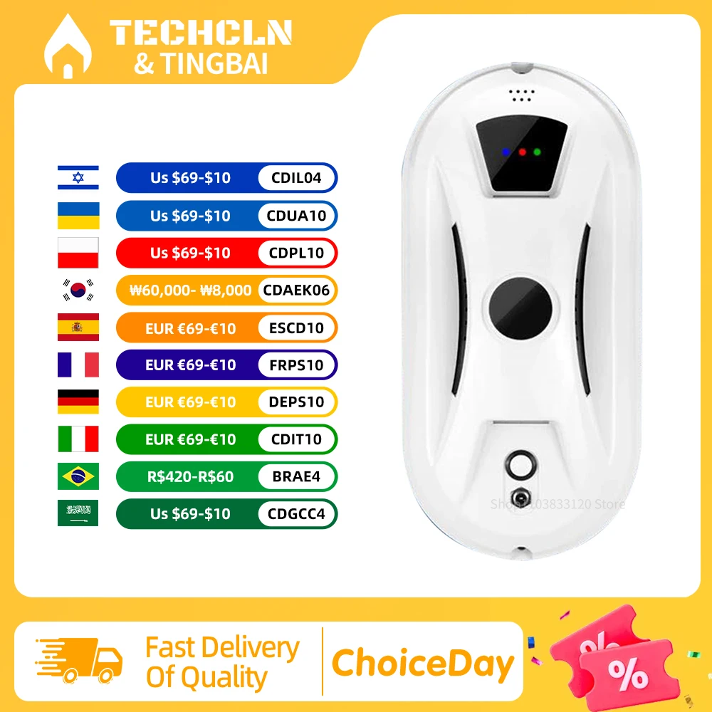 Smart Window Cleaning Robot Electric Intelligent Glass limpiacristales Robot Vacuum Cleaner for Window Remote Control for Home