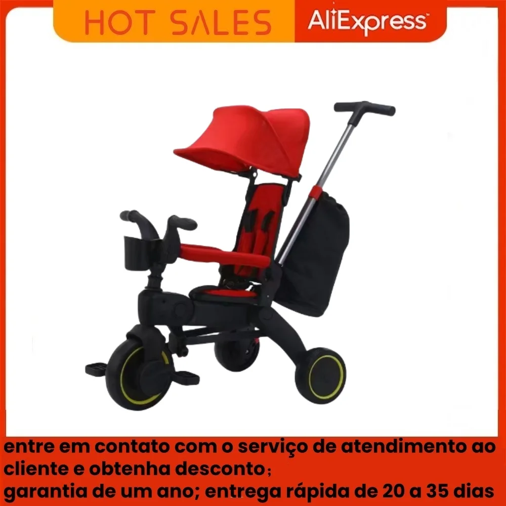 Triciclo mais vendido para crianças de 1 a 5 anos, carrinho leve com alta qualidade e entrega gratuita rápida