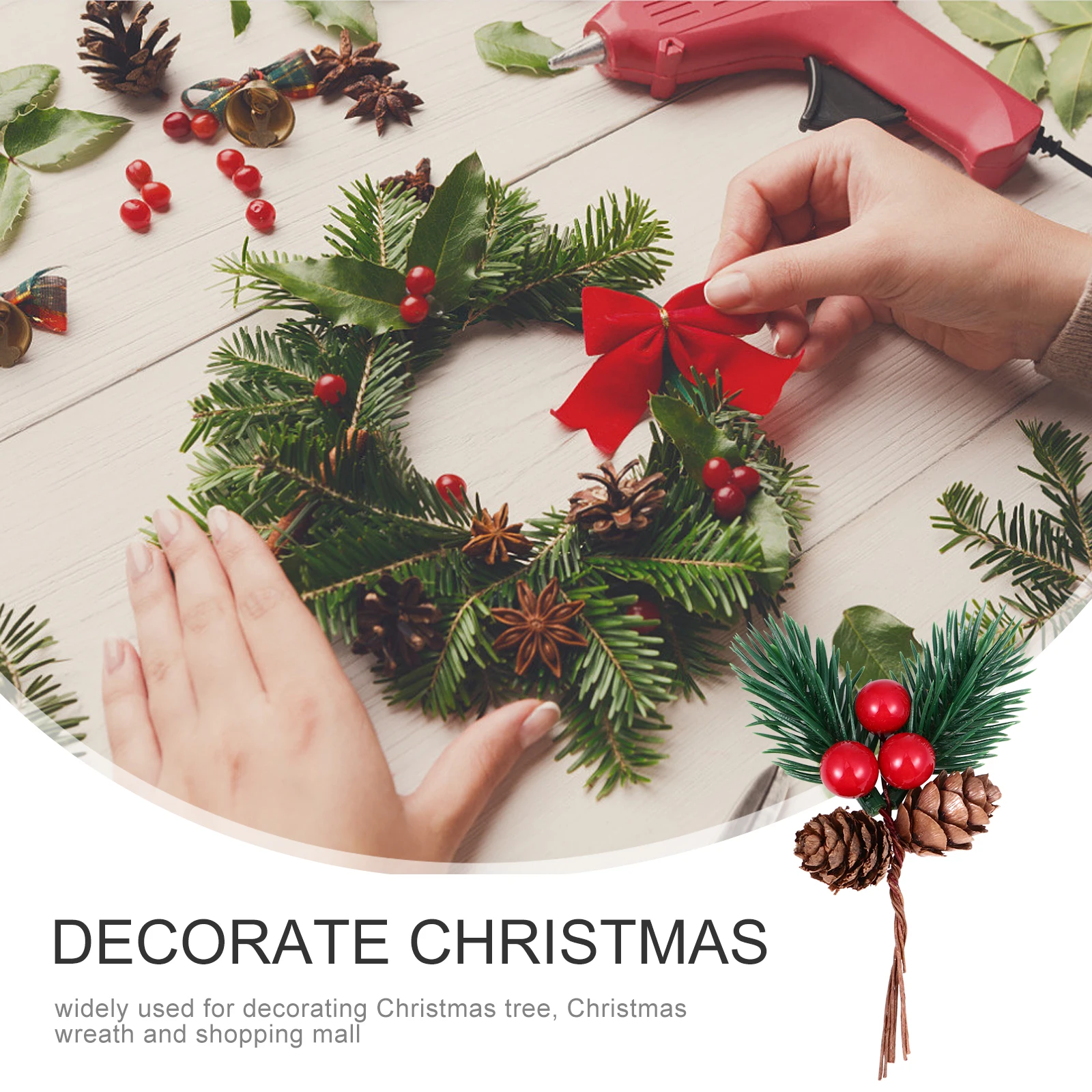 

5 Pcs Christmas Pine Cone Decoration Cones Decorative Decorations Picks Artificial Ornaments Pinecones Berry
