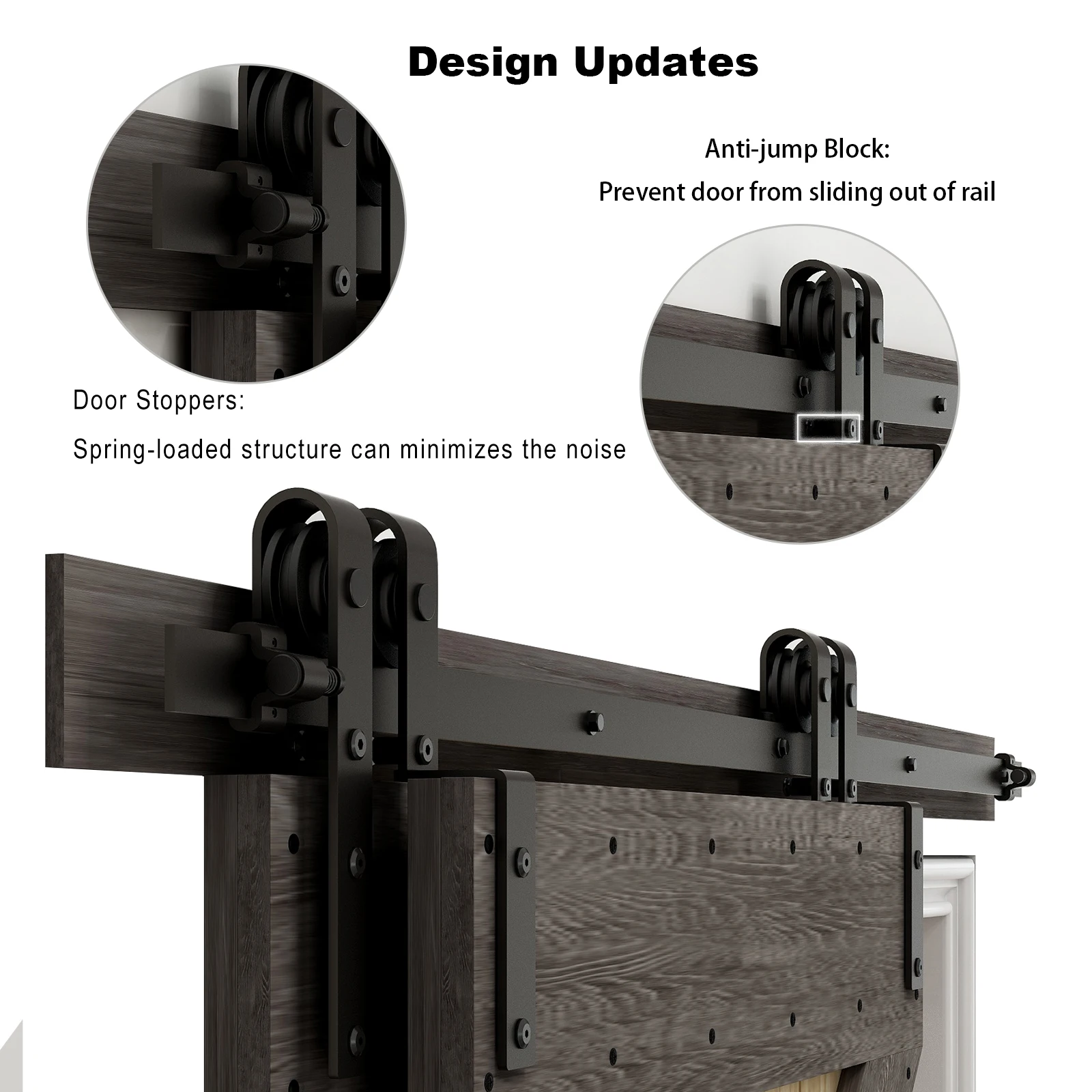 CCJH Bypass Kit hardware per porta scorrevole doppia fienile Binario singolo Gancio a forma di J Sistema di binari per porta scorrevole per fienile per carichi pesanti 4-16FT