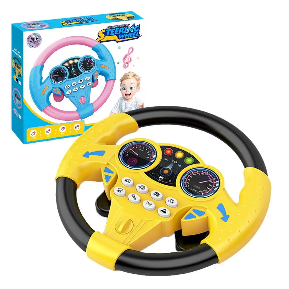 1pc Simulation Electronic Children\'s Steering Wheel Wheel Co Sound Educational Toy Musical Pilot Toys Vocal Model Development