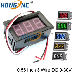 Digital Voltmeter 0.56 Inch DC 0-30V 3 Wire LED Display Voltage Meter Voltmeter Tester with Shell Red/Blue/Green For Motorcycle