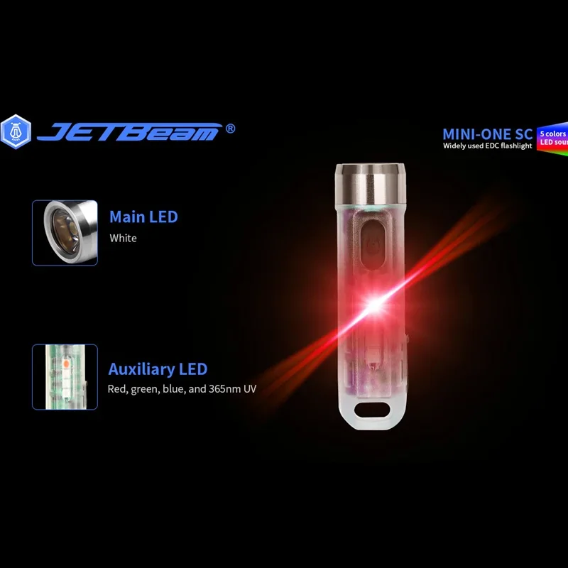 JETBEAM MINI ONE SC USB Rechargeable 400 Lumen Fluorescence Whitening Agent Detection Durable Plastic Keychain Flashlight view 6