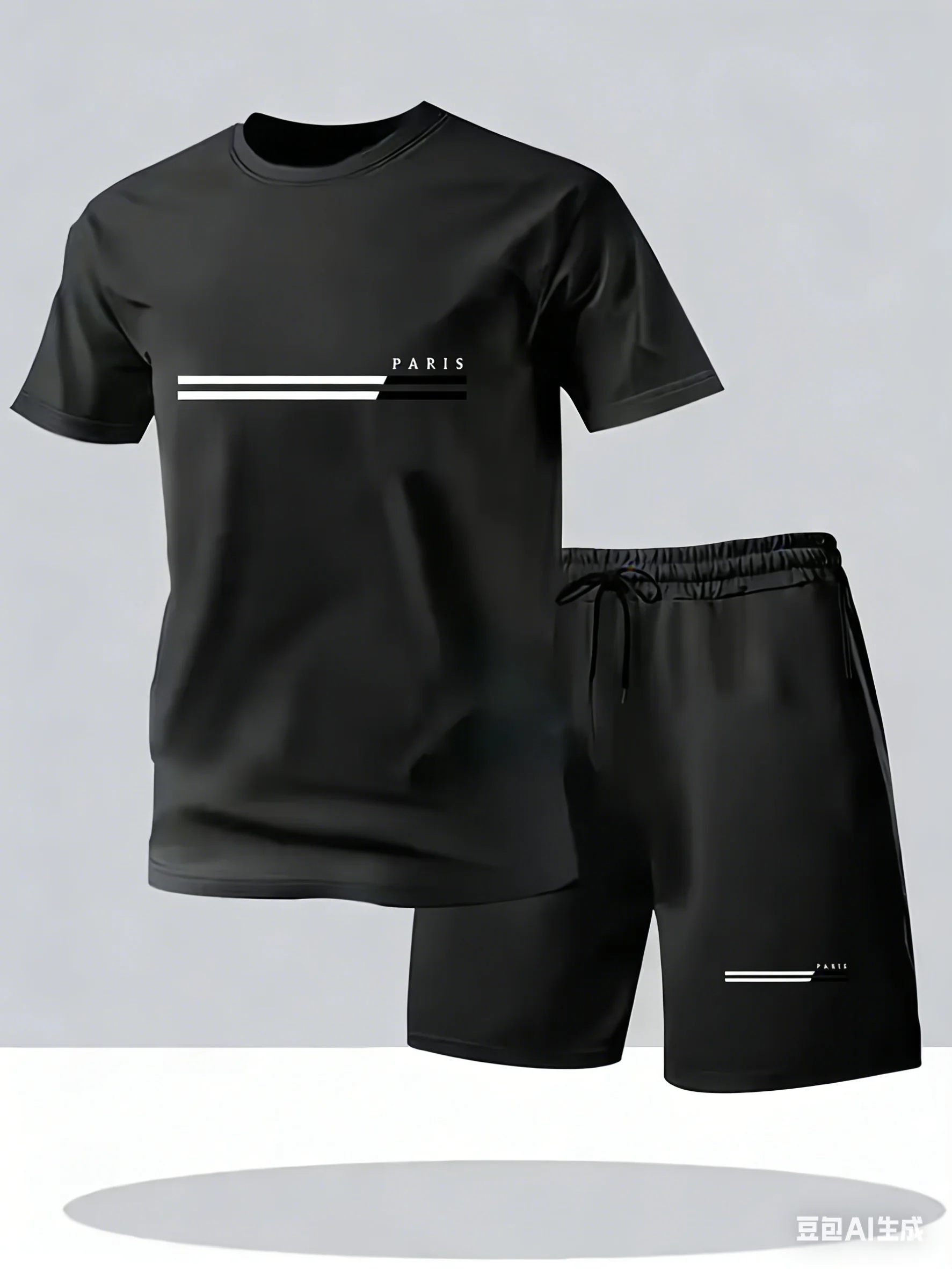 Nuevo Conjunto Deportivo de Malla de Seda de Hielo para Hombre, Camiseta y Pantalones Cortos Transpirables de Secado Rápido, Conjunto de 2 Piezas, Traje Deportivo para Correr, Gimnasio y Fitness de Verano