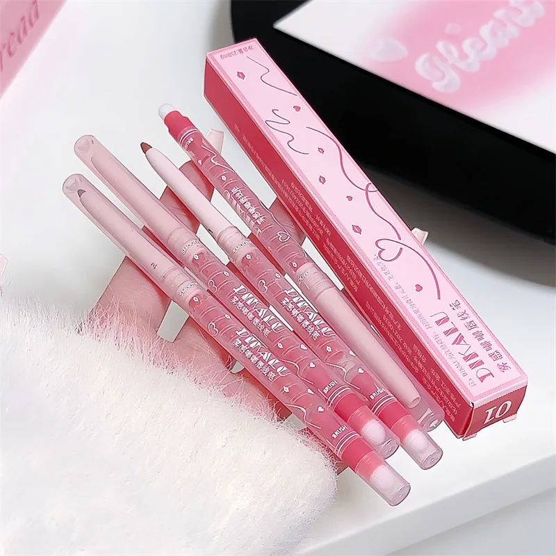 Delineador de labios B1 - Tipo boceto Delineador de labios Maquillaje en cinta de color Cepillo de labios Principiante Portátil