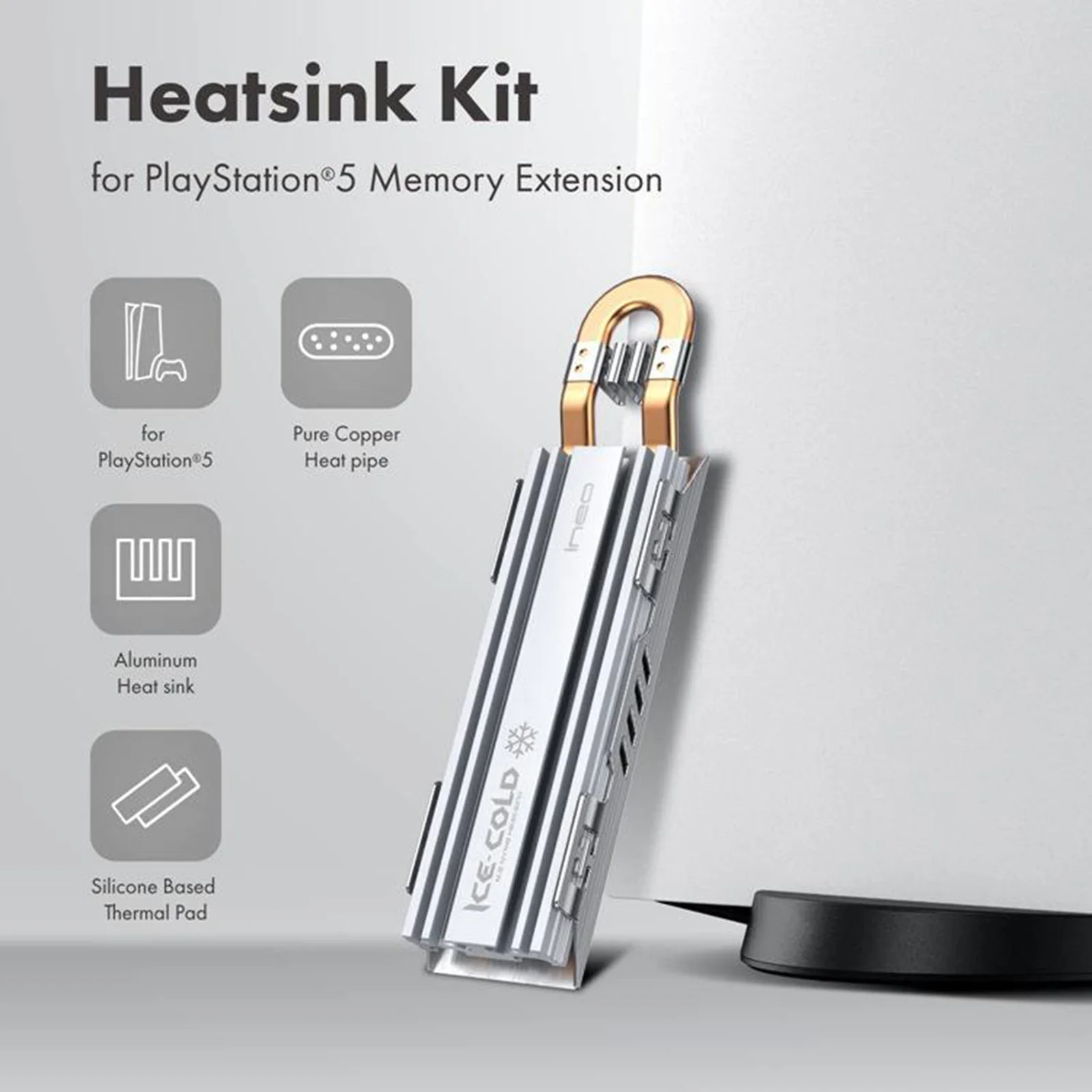 

For PS5 M.2 NVME 2280 SSD Heatsink Magnesium Aluminum Alloy SSD Cooler with Dust Cover Hard Disk Heat Sink for Playstation