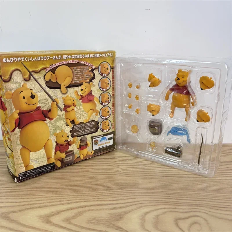 Disney Cute Winnie the Pooh Action Figure Toys Joints Movable Winnie Head Changeable Collection Desktop model ornament gifts