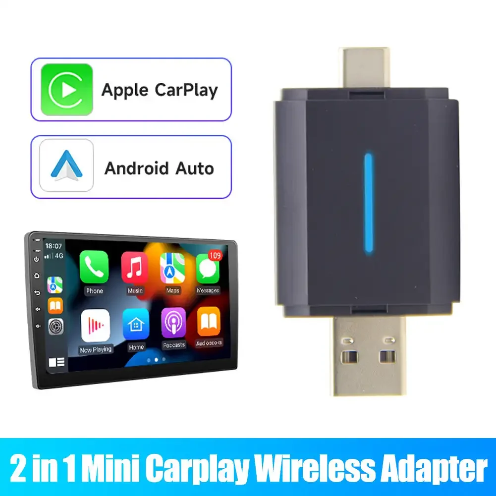 Carplay أندرويد السيارات محول لاسلكي لتويوتا مازدا نيسان كامري سوزوكي سوبارو سيتروين أودي مرسيدس كيا فورد أوبل سبوتيفي BT