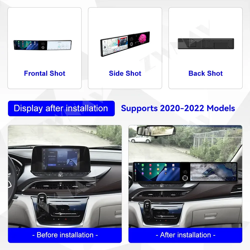 CarPlay GPS Navigation Dual Screen Android 13 QLED Car Radio For Buick GL8 2020-2022 Multimedia Player Head Unit