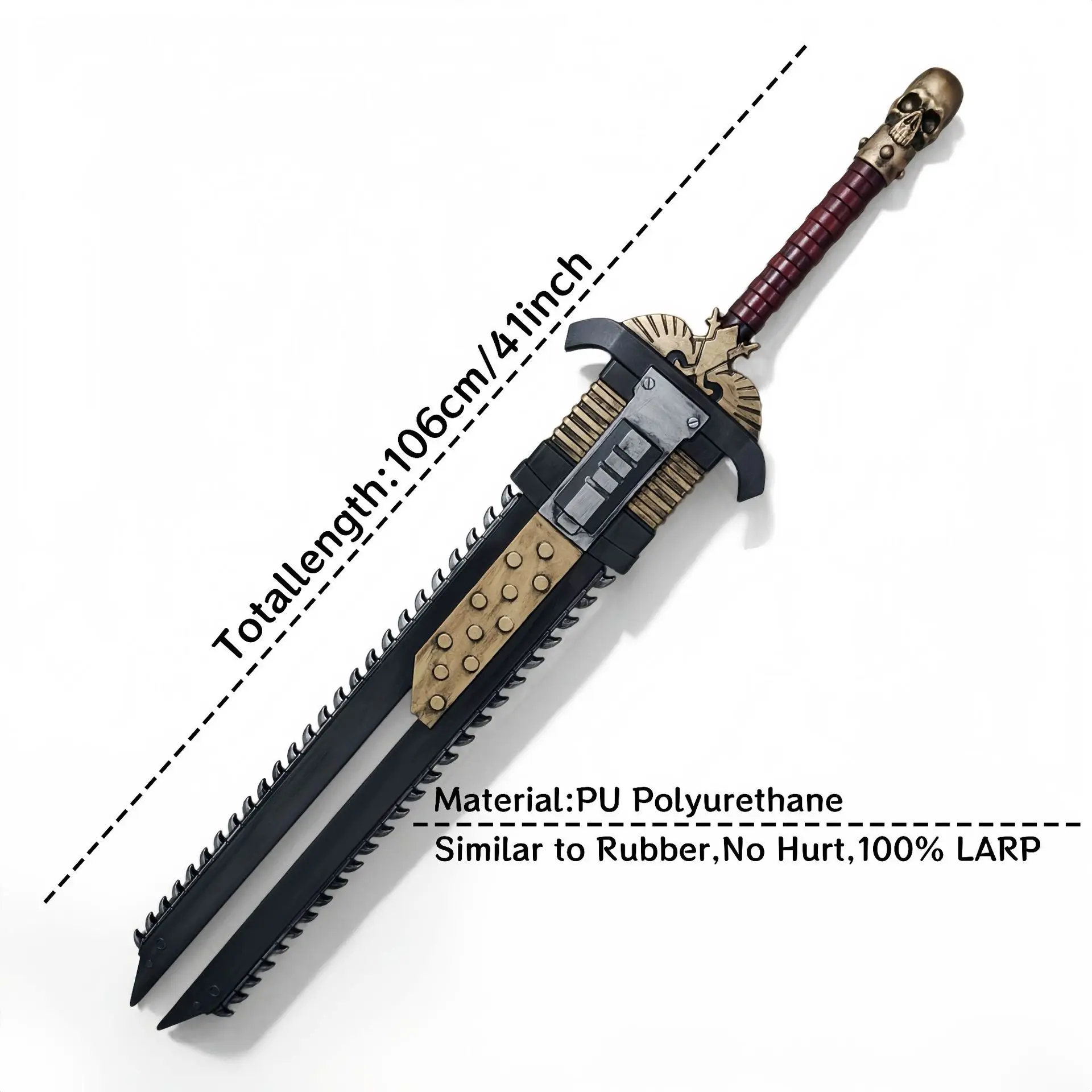 PU Soft Rubber Game Cosplay Props Model Storm ChainSaw Sword,Power Sword,Blaster Toy Gun Outdoor Role-playing Decoration Gifts view 2
