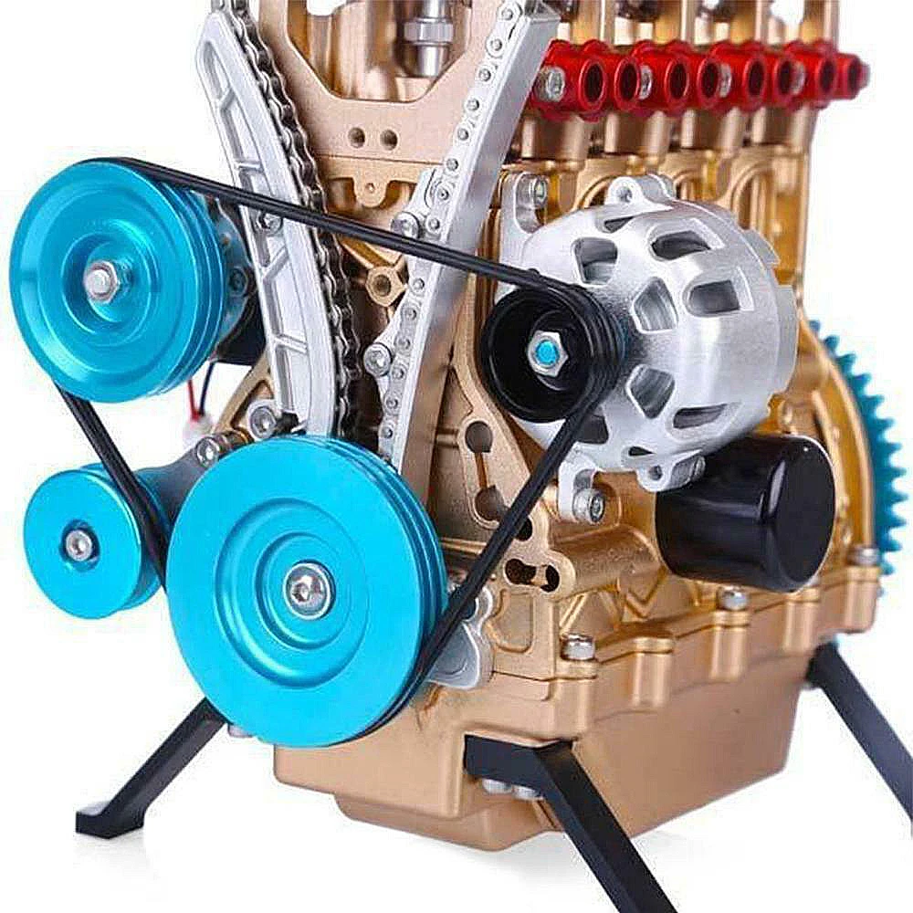 Assembly Car Mini Assemble Inline Four-cylinder Engine Model Kit Toys For Adult Best Gift Education Engine Resin Ornaments