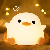 DoDo Duck Night Light, Cute Duck Lamp, Rechargeable Dimmable Nightlight, Silicone LED Bedside Lamp Nursery Touch-Sensitive