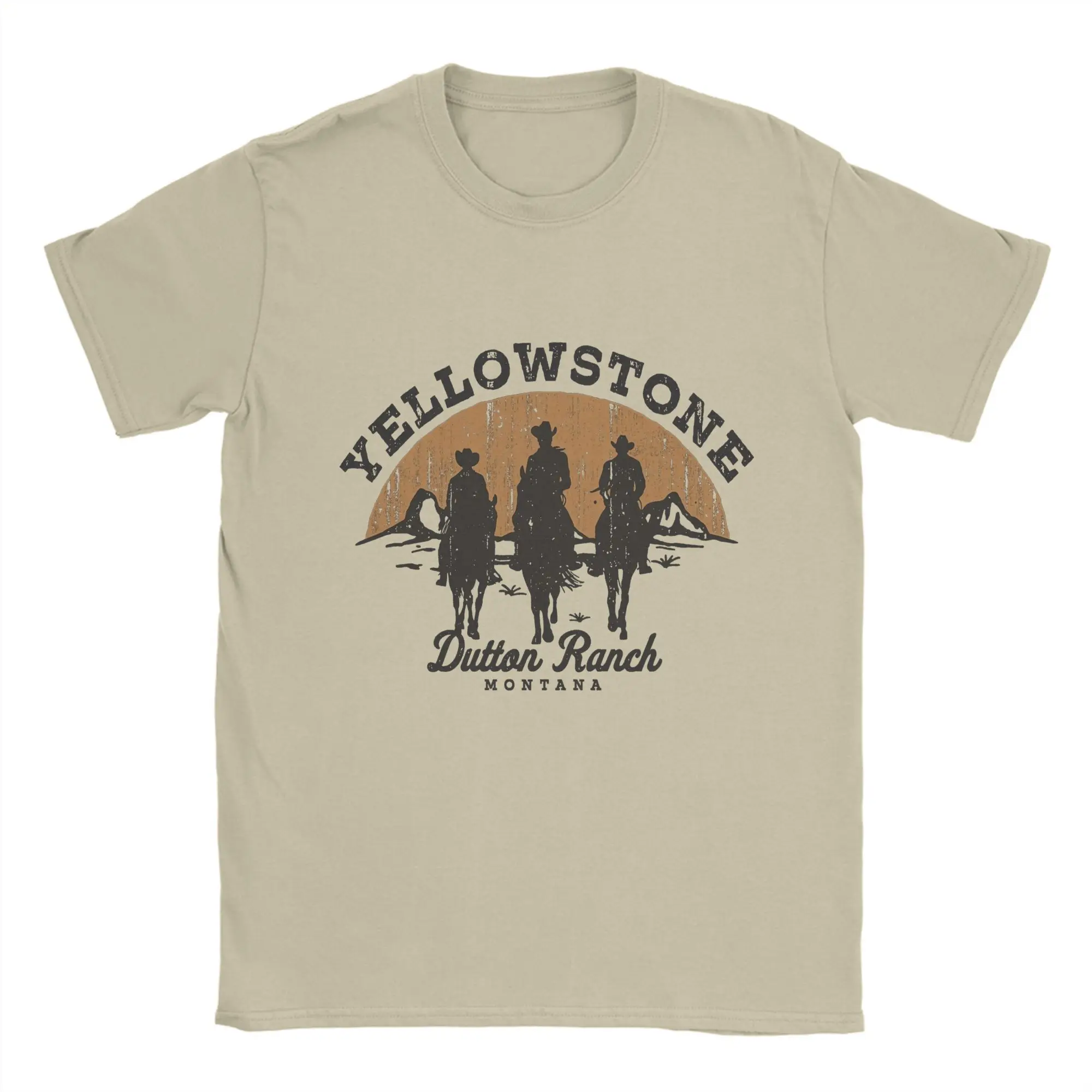 

Yellowstones Dutton Ranch Vintage Men's T Shirts Vintage Tee Shirt Short Round Neck T-Shirts Cotton Birthday Gift Clothes