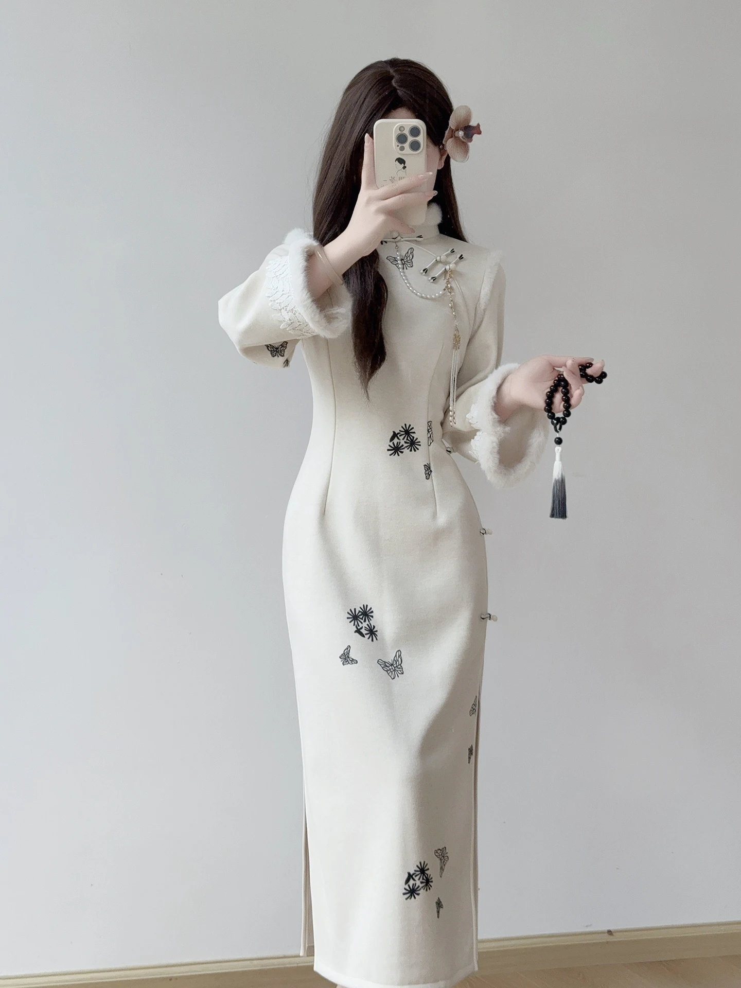 ting-yue-ling-new-chinese-sle-improved-thiened-fce-women's-dr-ele-slimming-midi-length-qipao-dr