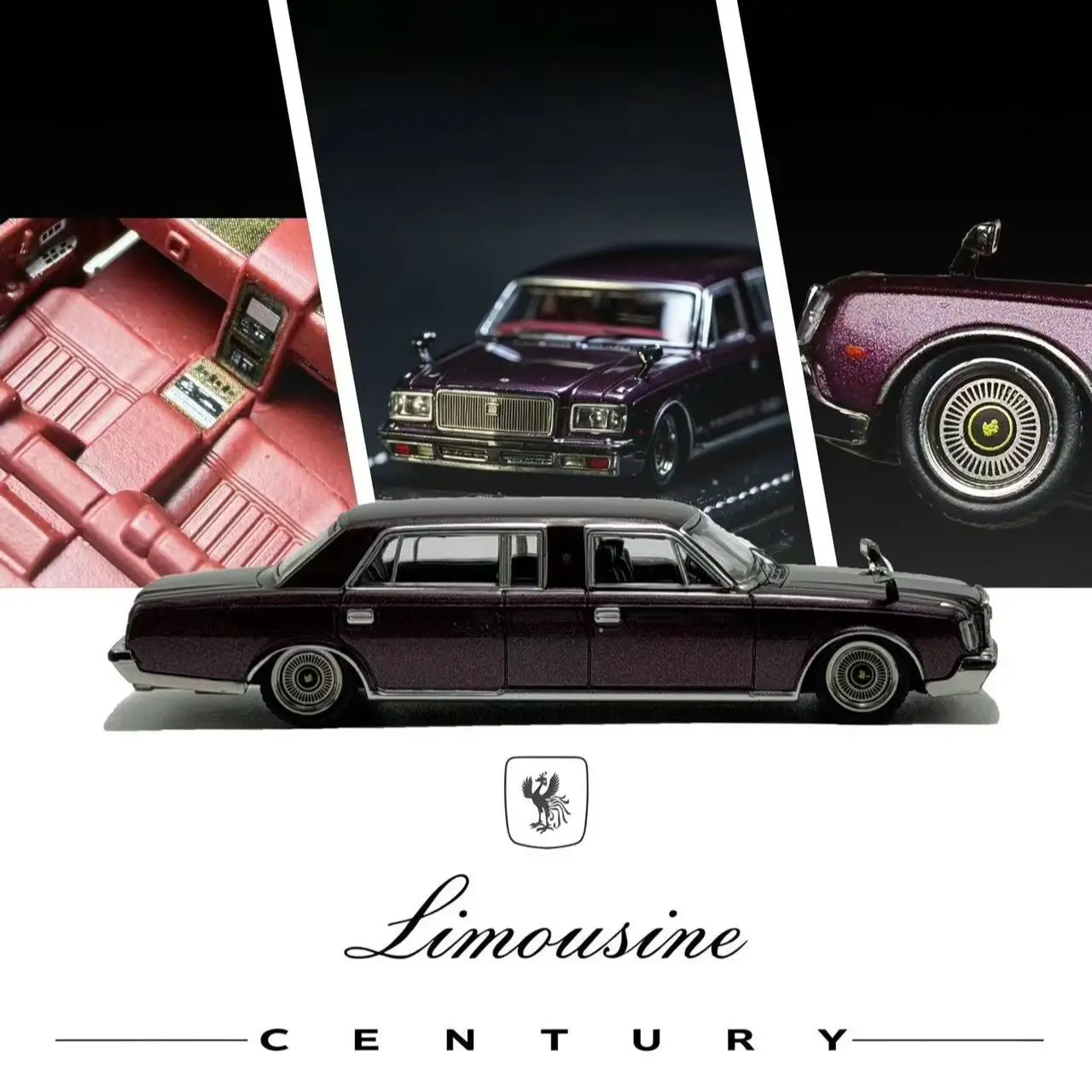 

Коллекционная модель автомобиля Toyota Century Stretch Limousine Low Stance в масштабе 1:64, цвет виноградный фиолетовый, литая из сплава, подарок для коллекционеров.